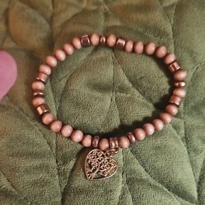 Heart Charm Beaded Bracelet